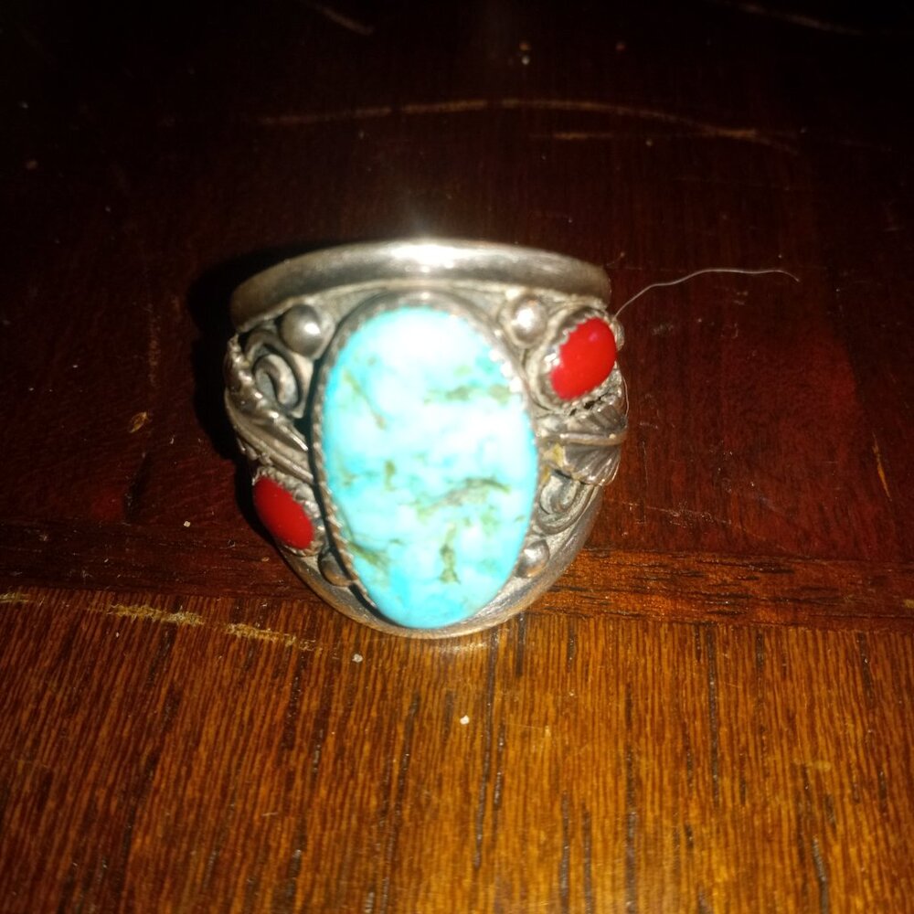 Men's Navajo Turquoise Sterling 925 Silver Ring